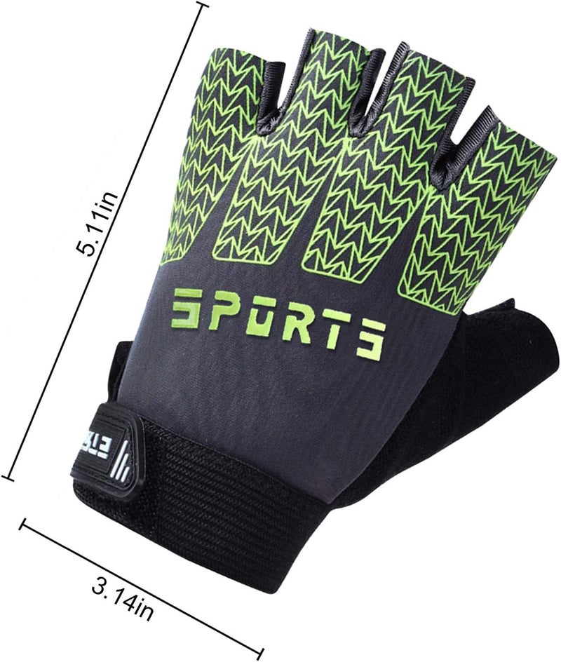 GREUS Kids Half Finger Cycling Gloves - Breathable Non Slip Bike Riding Gloves with UV Protection for Boys & Girls Aged 6-10 - Image 5